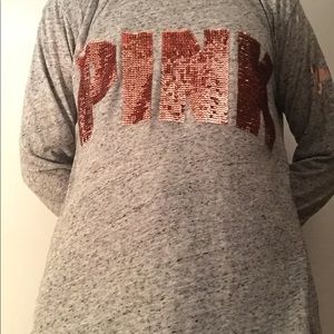 PINK Victoria Secret Long Sleeve Sequence Shirt